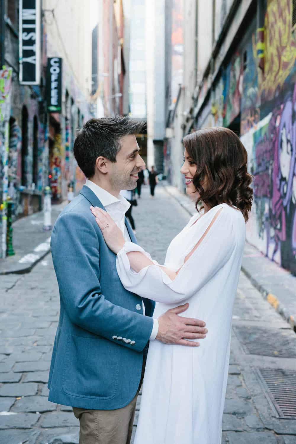 Engagement Photographer Melbourne Graffiti Walk Hosier Lane and Hardware Lane Engagement Shoot with Quila and Dave 2