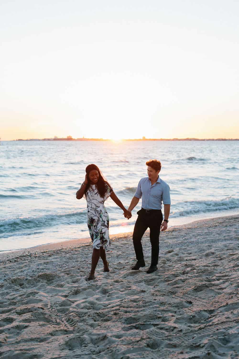 Port Melbourne Beach Engagement Session with Adel and Paul Destination Beach Wedding Ideas Madeleine Chiller 3